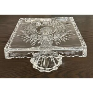 Shannon Crystal by Godinger Freedom Collection Square Cake Stand 8" x 5"